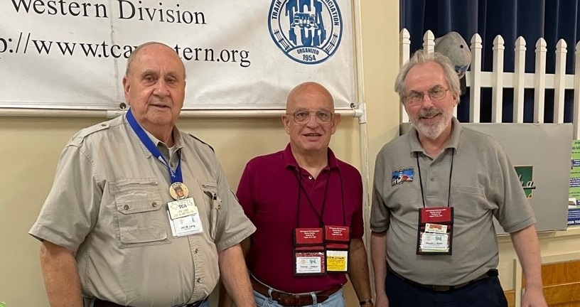 President Thomas Watson is flanked by Recording Secretary Jon Lang and Past President Steve Waller