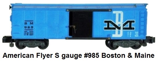 American Flyer S gauge #985 Boston & Maine Box Car