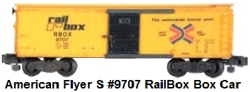 American Flyer S gauge #9707 RailBox Box Car