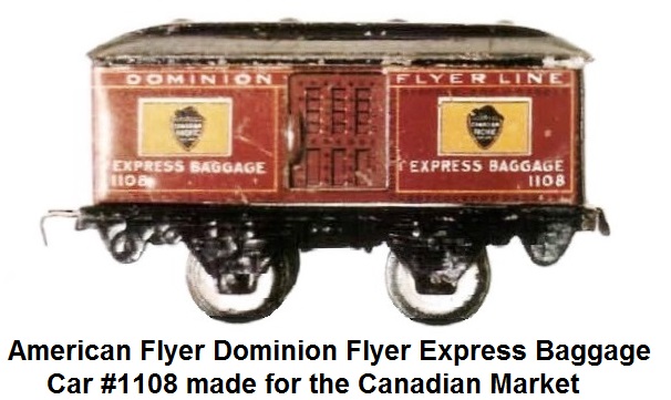 American Flyer 'O' gauge Dominion Flyer Express Baggage #1108 made for the Canadian Market