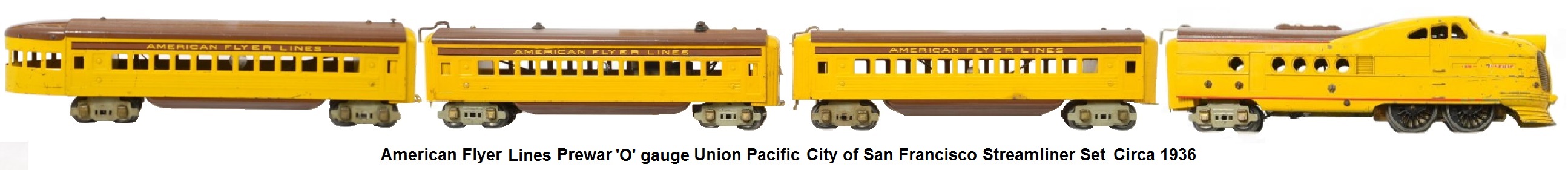 American Flyer 'O' gauge Union Pacific streamliner set