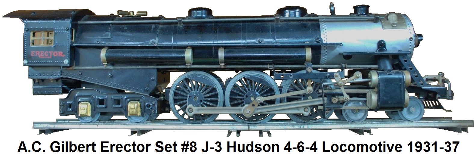 A. C. Gilbert 4-6-4 J-3 Hudson Erector Set Model steam locomotive from 1930