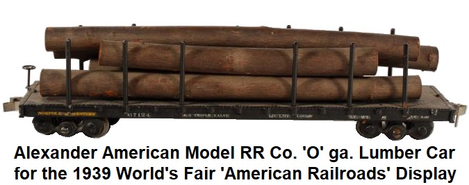 E.P. Alexander/American Model Railways Company 'O' scale Eastern Railroads Lumber car circa 1939