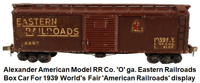 E.P. Alexander/American Model Railways Company 'O' scale Eastern Railroads box car from 1939
