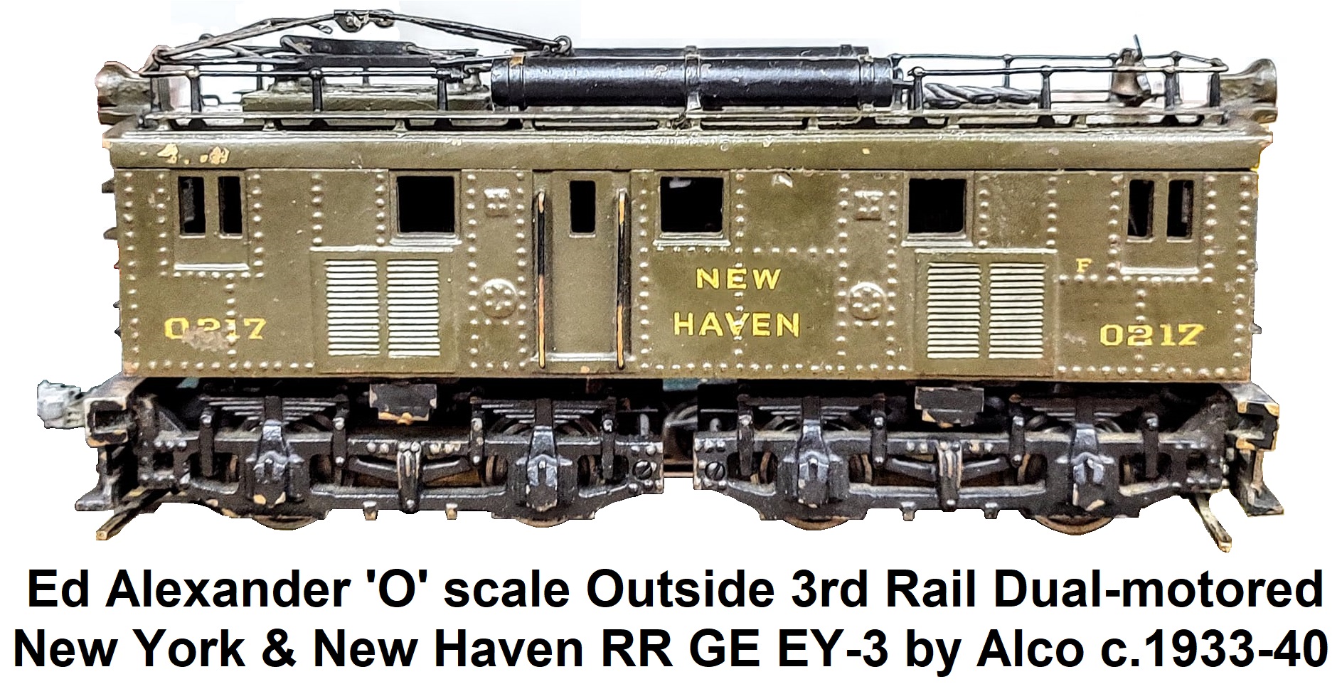 Ed Alexander 'O' scale for outside 3rd rail double motored New York & New Haven RR EY-3 by Alco-GE made 1933-40