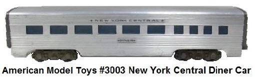 AMT American Model Toys #3003 New York Central Diner Car in 'O' gauge