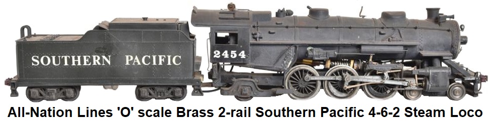 All-Nation 'O' scale 4-6-2 Pacific Loco & tender in Southern Pacific Livery