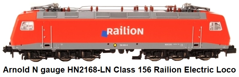 Arnold N gauge HN2168-LN Class 156 Electric Locomotive in Railion Livery of the German DB Epoch V