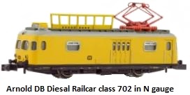 Arnold DB, diesel railcar class 702 used for catenary maintenance N gauge HN2091