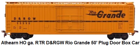 Athearn Genesis HO Scale RTR D&RGW Rio Grande 50' Plug Door Box Car