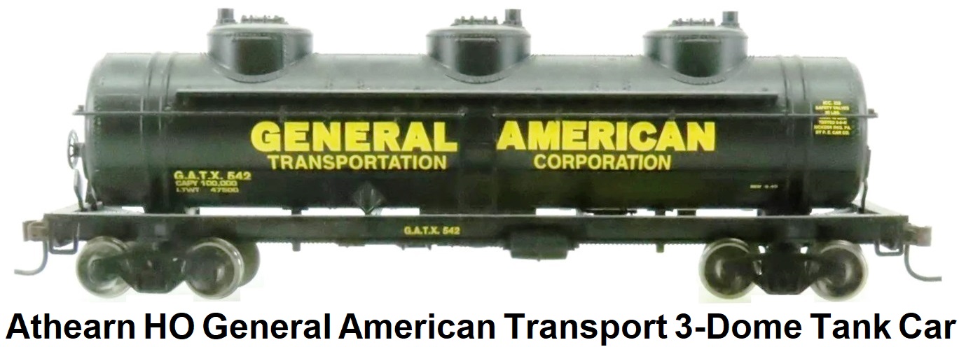 Athearn HO gauge #73693 GATX General American Transport Corp 3-Dome Tank Car