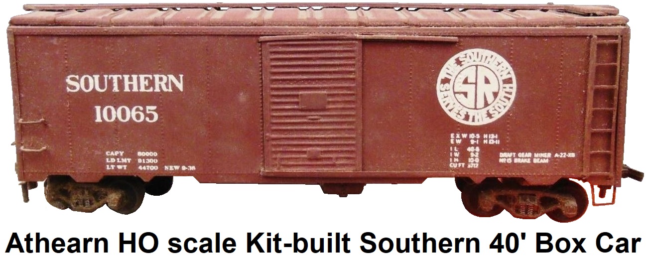 Athearn HO scale Kit-built Southern 40' Box car Wood and Metal Craftsman kit