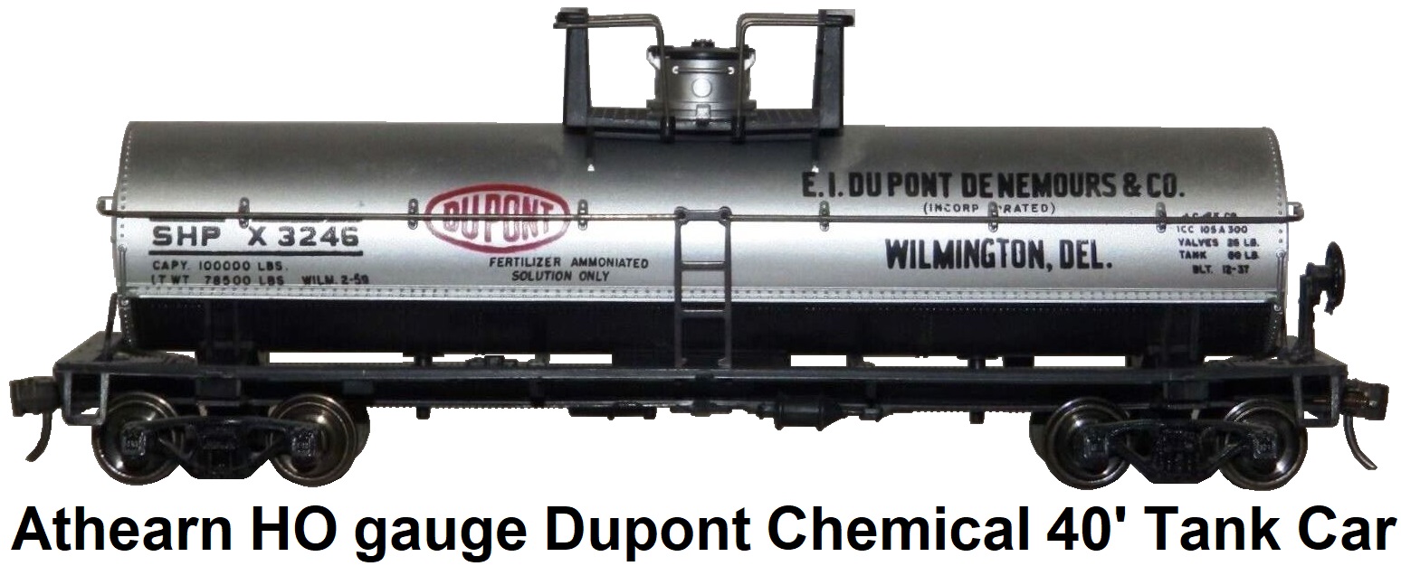 Athearn HO gauge Dupont SHP#X-3246 40' Single Dome Chemical Tank Car