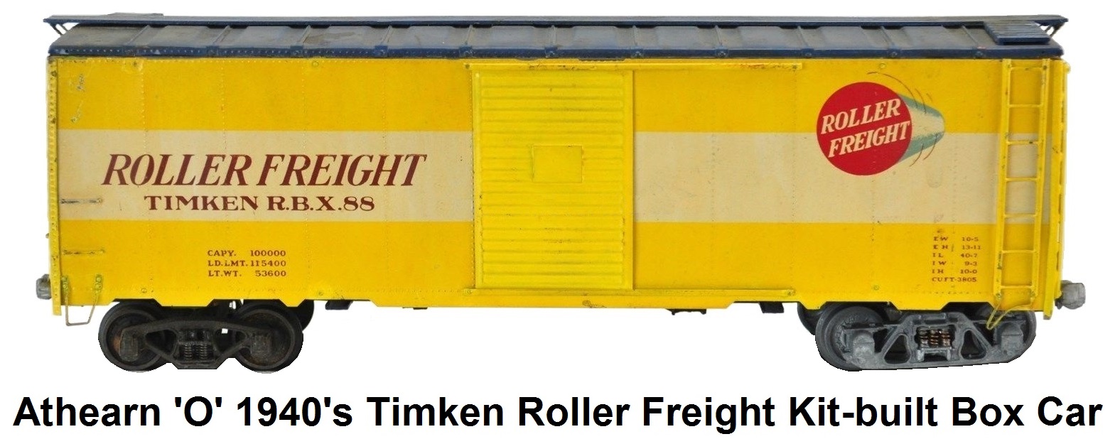 Athearn 'O' scale Timken Roller Freight 1940's Kit-built Wood With Metal Skin Yellow Box Car - Catalog #A181