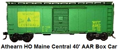 Athearn HO gauge Maine Central 40' AAR Box Car No. 1203