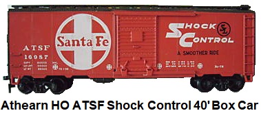 Athearn HO gauge ATSF Shock Control 40' AAR Box Car No. 1221