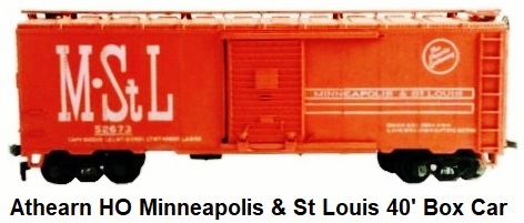 Athearn HO gauge Minneapolis & St Louis 40' AAR Box Car