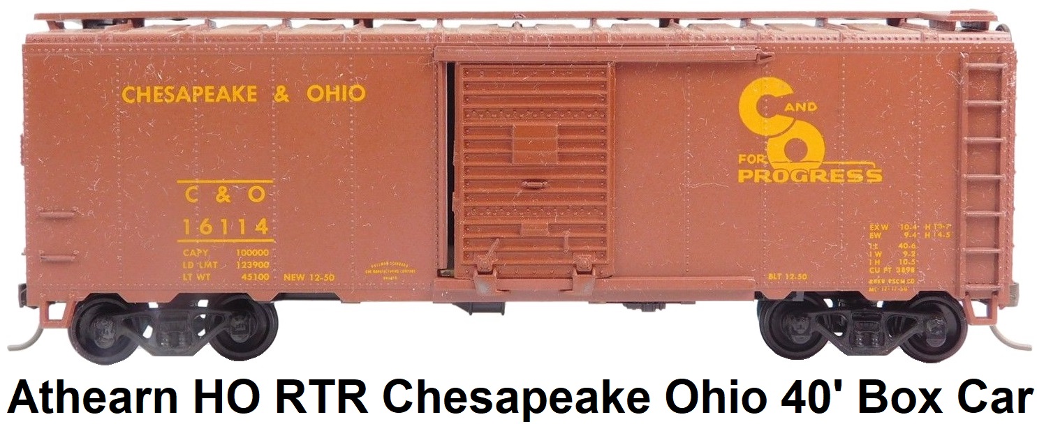 Athearn HO RTR C&O Chesapeake Ohio 40' Box Car