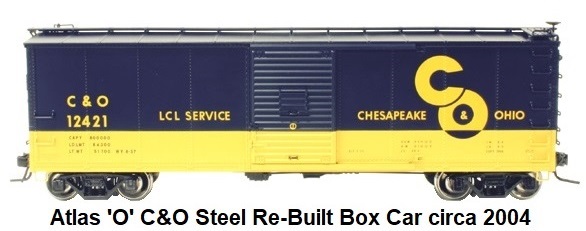 Atlas 'O' scale Chesapeake & Ohio Steel Re-Built Box Car #6488 for 3-rail circa 2004