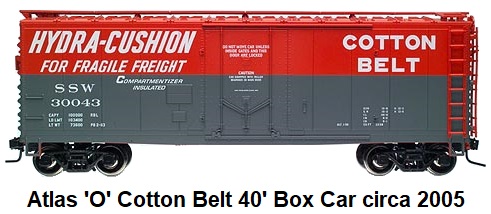 Atlas 'O' #0582 Cotton Belt Trainman® 40' Plug Door Box Car circa 2005