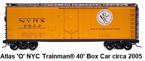 Atlas 'O' #0583 New York Central Trainman® 40' Plug Door Box Car circa 2005