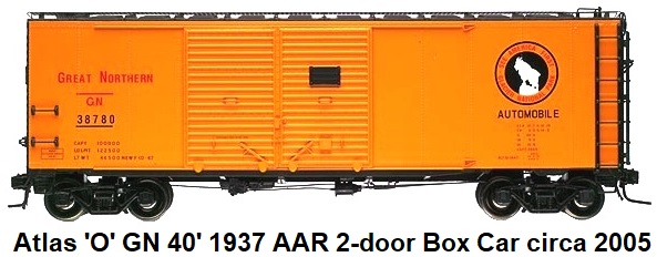 Atlas 'O' Great Northern 40' 1937 AAR Double Door Box Car #9702-8 circa 2005