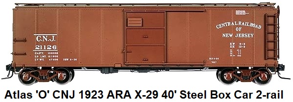 Atlas 'O' Central RR of New Jersey 1923 ARA X-29 40' Steel Box Car #9752-4 for 2-rail