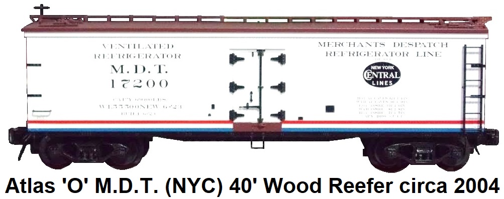 Atlas 'O' scale M.D.T. (NYC) 40' Wood Side Reefer #8153 for 3-rail circa 2004