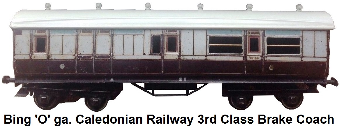 Bing 'O' Gauge Caledonian Railway Third Class Brake End Passenger Coach