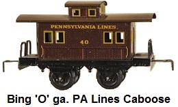Bing 'O' gauge #40 Pennsylvania Lines Caboose