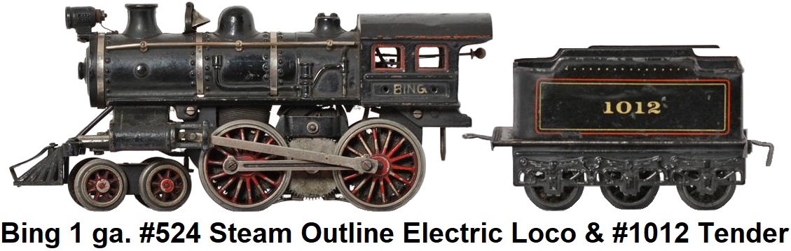 Bing Gauge 1 524 4-4-0 steam locomotive with 1012 tender