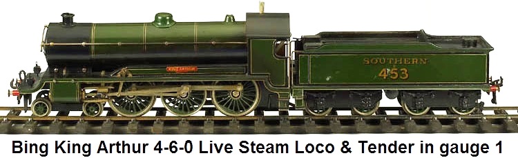 Bing King Arthur 4-6-0 Steam Loco & Tender in 1 gauge