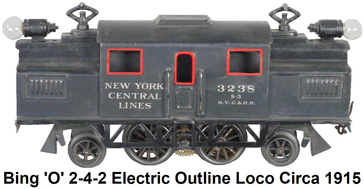 Bing 'O' gauge #3238 NYC Electric outline Loco, ca 1915, handpainted tin, electric