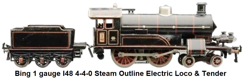Bing 1 gauge I48 4-4-0 Electric locomotive and tender