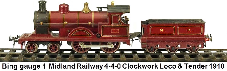 Bing MR 4-4-0 Clockwork Engine & Tender in 1 gauge