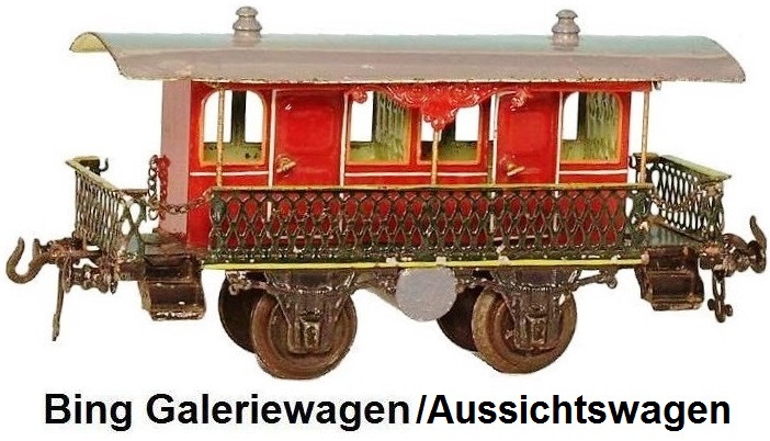 Bing Galeriewagen/Aussichtswagen made 1902-10, 4-wheel passenger car with observation platforms on all sides