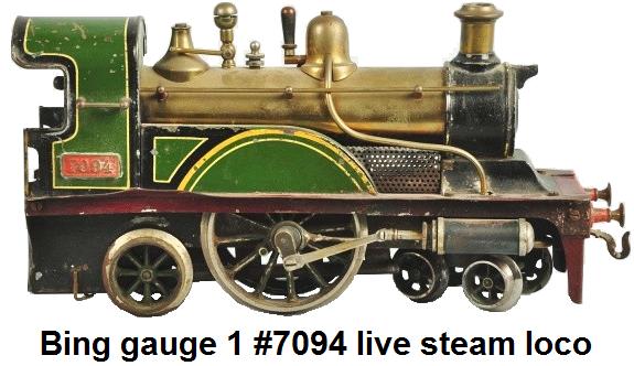 Bing gauge 1 No. 7094 Live Steam Train Locomotive