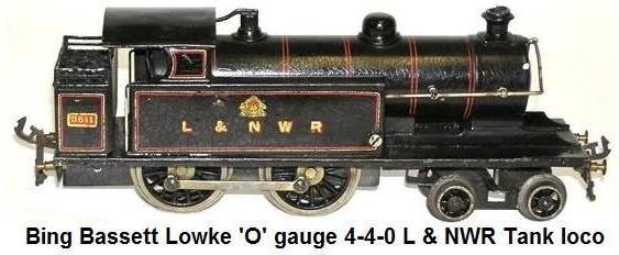 Bing for Bassett-Lowke 'O' gauge 4-4-0 L&NWR Precursor Tank Loco #6611 live steam