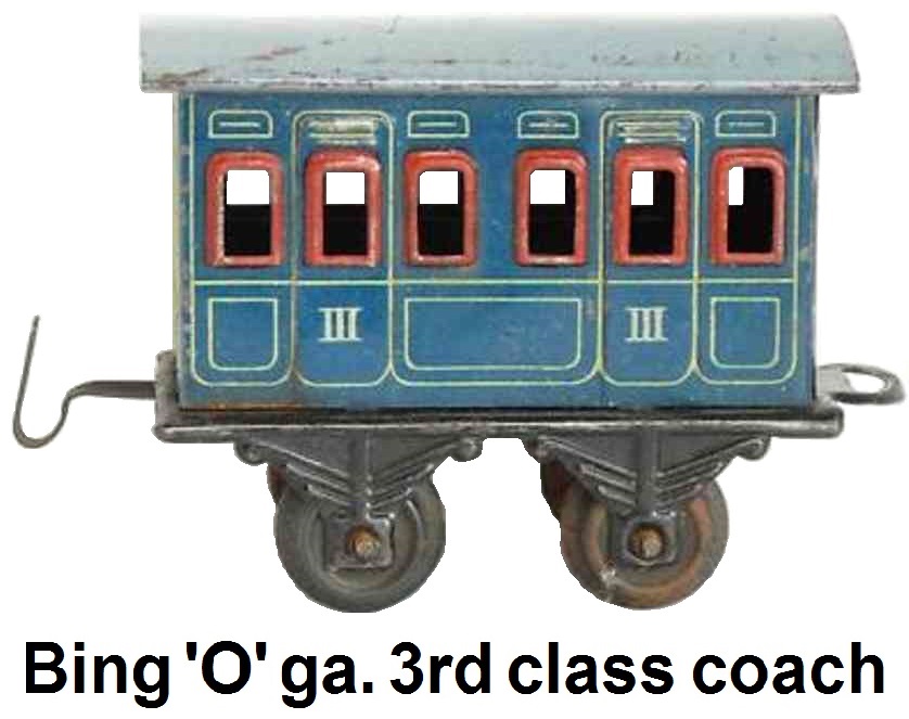 Bing 'O' gauge all 3rd class 4 wheel Passenger coach