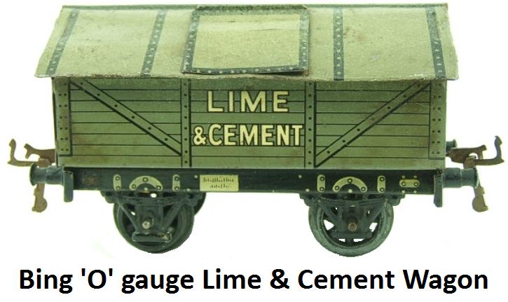 Bing 'O' gauge Lime & Cement Wagon