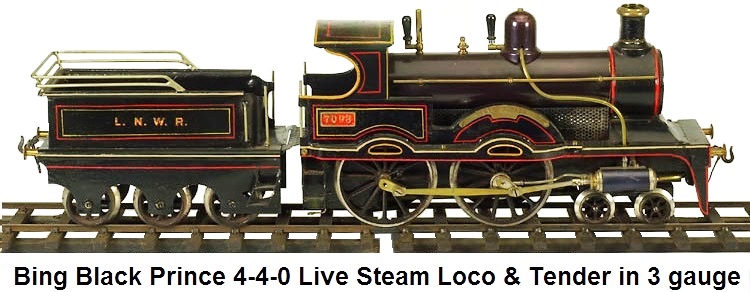 Bing Black Prince 4-4-0 Live Steam in 3 gauge made 1902