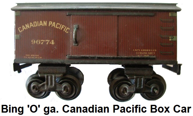 Bing 'O' gauge Canadian Pacific Box car circa 1920's