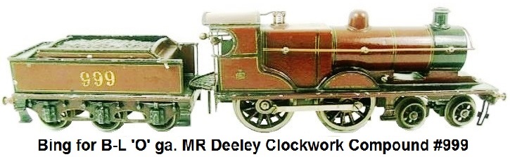 Bing for Bassett-Lowke 'O' gauge MR Deeley Clockwork Compound Locomotive #999