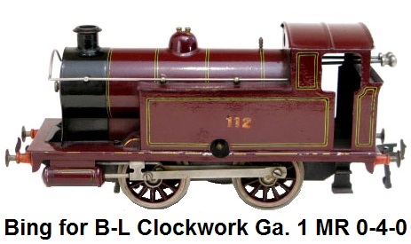 Bing for Bassett-Lowke 1 gauge Clockwork 0-4-0 Midland Tank Loco #112