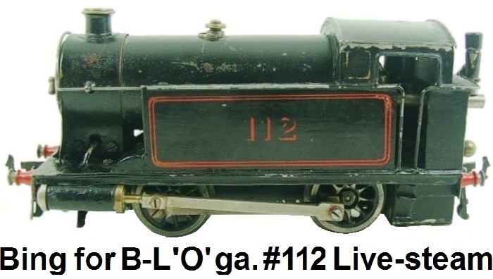 Bing for Bassett-Lowke 'O' gauge Live Steam Tank Loco #112
