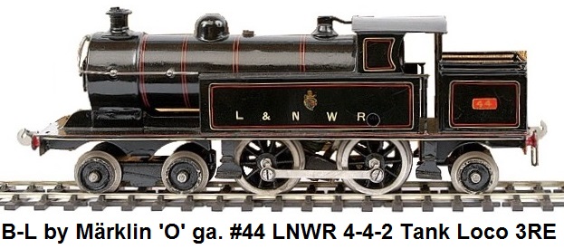 Bassett-Lowke by Marklin 'O' gauge 4-4-2 LNWR Tank Loco No.44 3-rail Electric