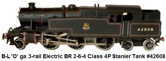 Bassett-Lowke 'O' gauge 3-rail electric British Railways 2-6-4 Stanier Tank