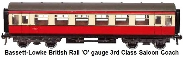 Bassett-Lowke British Rail 'O' gauge 3rd class Saloon coach