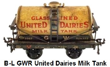Bassett-Lowke United Dairies milk tank wagon