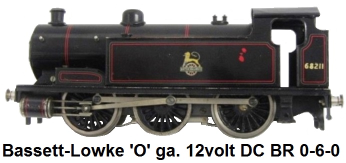 Bassett-Lowke 'O' gauge 12volt DC 3 Rail Electric 0-6-0 Standard Tank Locomotive #68211 in British Rail black livery